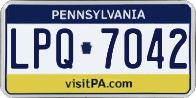 PA license plate LPQ7042