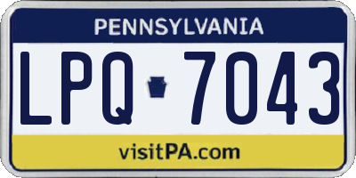 PA license plate LPQ7043
