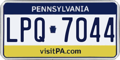 PA license plate LPQ7044