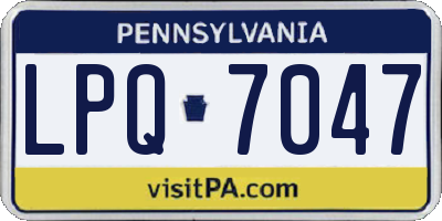 PA license plate LPQ7047