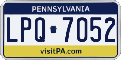 PA license plate LPQ7052