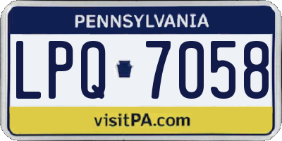 PA license plate LPQ7058