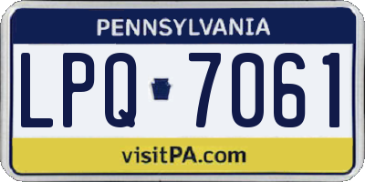 PA license plate LPQ7061