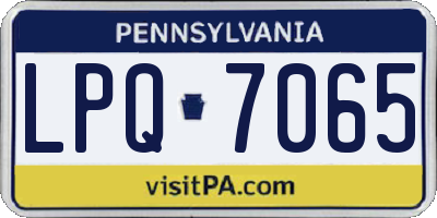 PA license plate LPQ7065