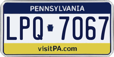 PA license plate LPQ7067