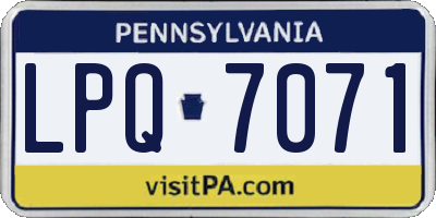 PA license plate LPQ7071