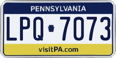 PA license plate LPQ7073
