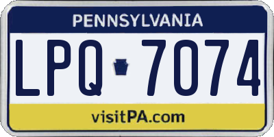PA license plate LPQ7074