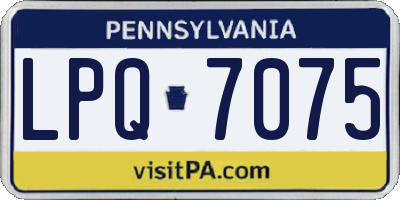 PA license plate LPQ7075