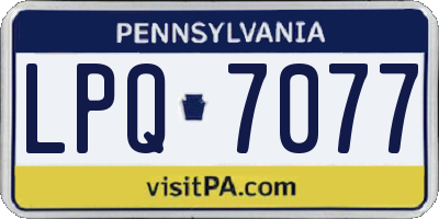 PA license plate LPQ7077
