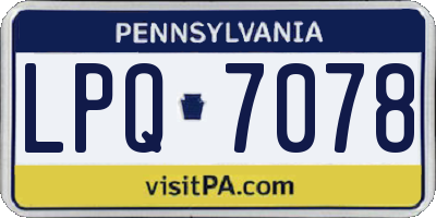 PA license plate LPQ7078
