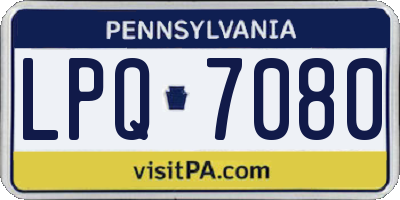 PA license plate LPQ7080