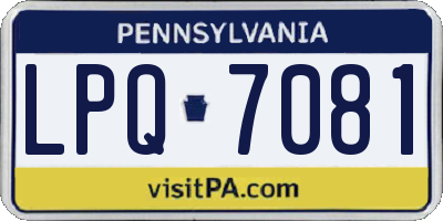 PA license plate LPQ7081