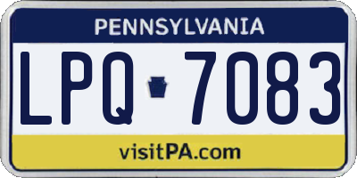 PA license plate LPQ7083