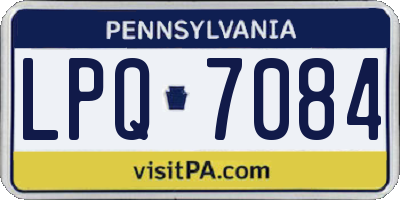 PA license plate LPQ7084