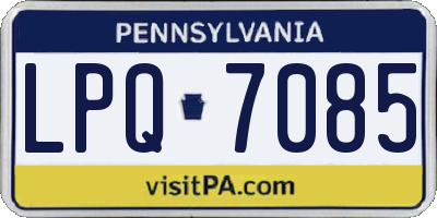 PA license plate LPQ7085