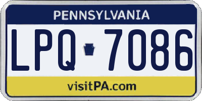 PA license plate LPQ7086