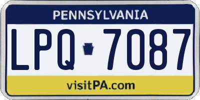 PA license plate LPQ7087