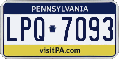 PA license plate LPQ7093