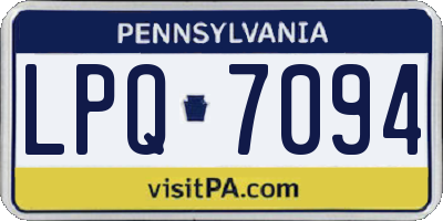 PA license plate LPQ7094