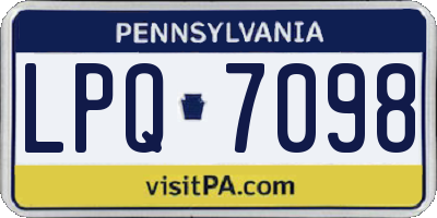 PA license plate LPQ7098