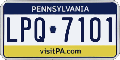 PA license plate LPQ7101
