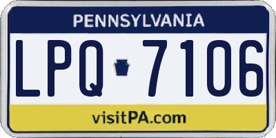 PA license plate LPQ7106