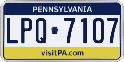 PA license plate LPQ7107