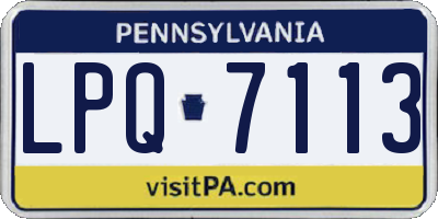 PA license plate LPQ7113
