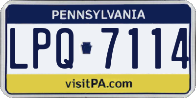 PA license plate LPQ7114