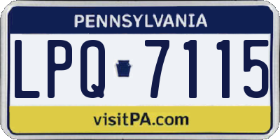 PA license plate LPQ7115