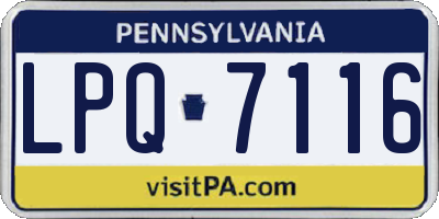 PA license plate LPQ7116