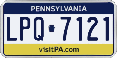 PA license plate LPQ7121