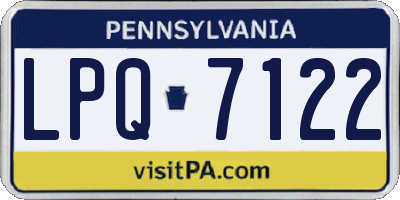 PA license plate LPQ7122