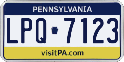 PA license plate LPQ7123