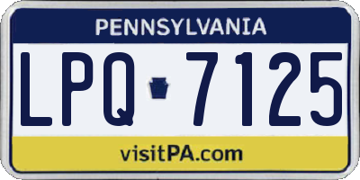 PA license plate LPQ7125