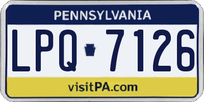 PA license plate LPQ7126