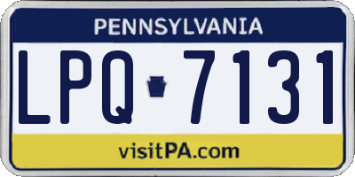 PA license plate LPQ7131