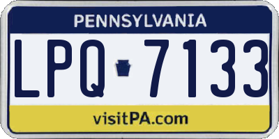 PA license plate LPQ7133