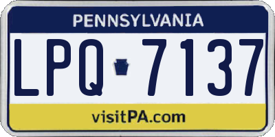PA license plate LPQ7137