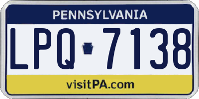 PA license plate LPQ7138