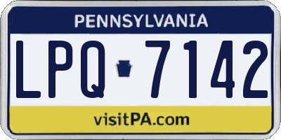 PA license plate LPQ7142