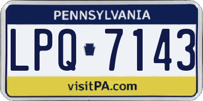 PA license plate LPQ7143