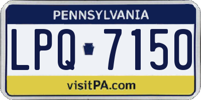 PA license plate LPQ7150