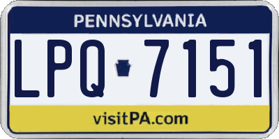 PA license plate LPQ7151
