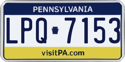 PA license plate LPQ7153