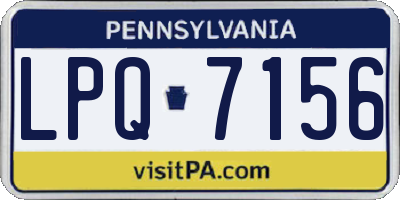PA license plate LPQ7156