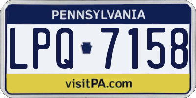 PA license plate LPQ7158