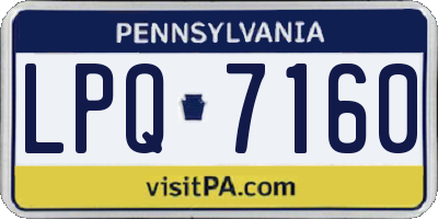 PA license plate LPQ7160