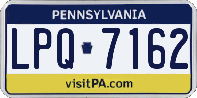 PA license plate LPQ7162